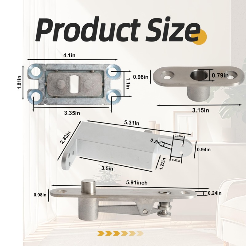 Self Closing Door Pivot Hinge Heavy Duty Hidden Hinges for