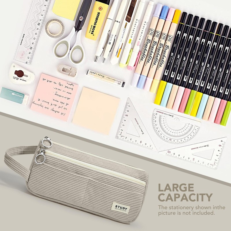 KALIDI Corduroy Fabric Pencil Case Aesthetic Pencil Case Large Pencil