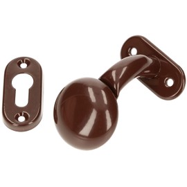 KOTARBAU® Door Knob with Oval Rosette Door Knob Ball Knob Door Handle Fixed Door Printer Door Fitting Metal Ball Shape for Doors and Gates Brown