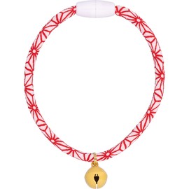 Kokoneko Honpo Cat Collar, Safety Safety with Bell, Japanese Pattern, Lightweight, Adjustable, Made in Japan, Handmade (Hempy Leaves)