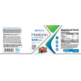 Biovea Melatonina 5mg Aporta Una Dosis Potente De Melatonina En Gomitas Deliciosas Para Ayudar De Forma Natural Un Sueo Saludable 60 Gomitas Vegano...