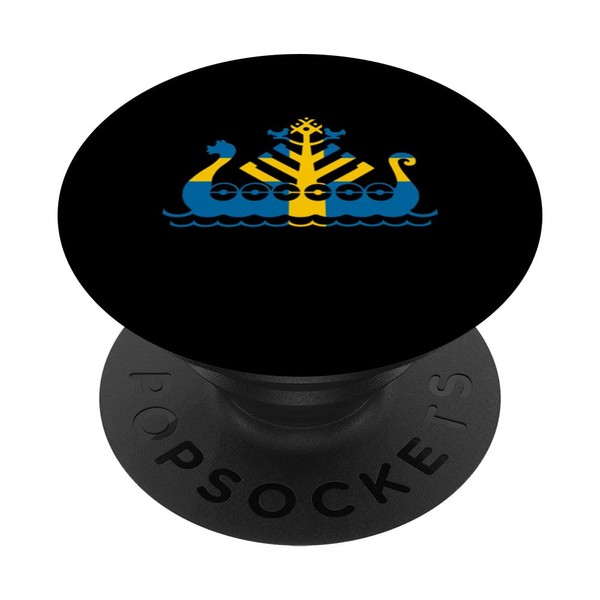 Sweden Viking Ship Tee Dragon Swedish Flag PopSockets with Interchangeable