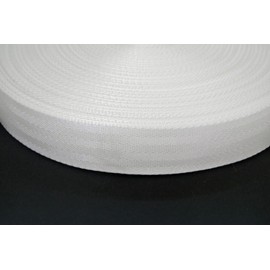 38/40mm Polypropylene Herringbone Webbing Heavy Duty Strap For Backpacks Belts Handles Bags Straps Dog Leads (5 Metres, White)