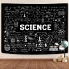 Science Tapestry Geometry Classroom Decor Poster, Black White Education Formulas