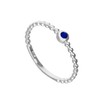 Sterling Silver & Sapphire CZ Crystal September Birthstone Beaded Band
