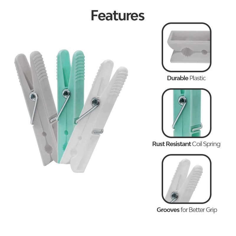 Pegs for Washing Line Strong & Durable 100 Pcs Laundry