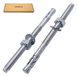 SKIR'CO Pack of 10 Wedge Anchors M10 x 150 mm, Metal Dowels, Bolt Anchors, Masonry Fixing, Concrete Expansion Anchor