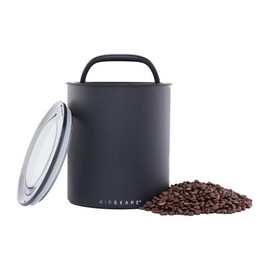 Airscape Stainless Steel Storage- Container for Coffee and Tea, 500-1000ml Volume, Anti-Skid and Heat-Resistant with Removable Infuser and Handle - Canister Colors: Obsidian Black, Canister Size: Small