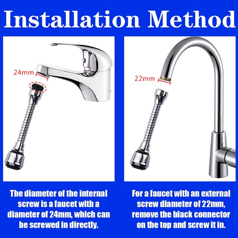 Pack of 2 Flexible Water Saving 360° Swivel Stainless Steel