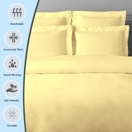 Pizuna Luxurios Cotton Pillow Cases 2 Pack Mellow Yellow 50x75cm, 1000 Thread Count Long Staple Combed Cotton Thick Pillow Cover, Soft Sateen Oxford Pillow Cases (100% Cotton Pillowcase Pack of 2)