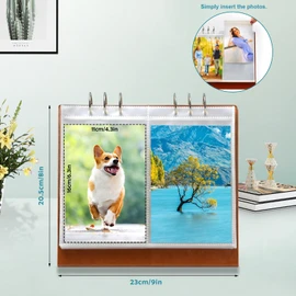 ZEEYUAN 120 Pockets of 4x6 Pictures Flip Photo Album on Stand Vertical 4x6 Photo Album Desktop Display Gift for Christmas Valentine's Day