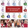 Ziallaly Rose Heart Pendant Women's Silver Plated Necklace, Crystal Birthstone