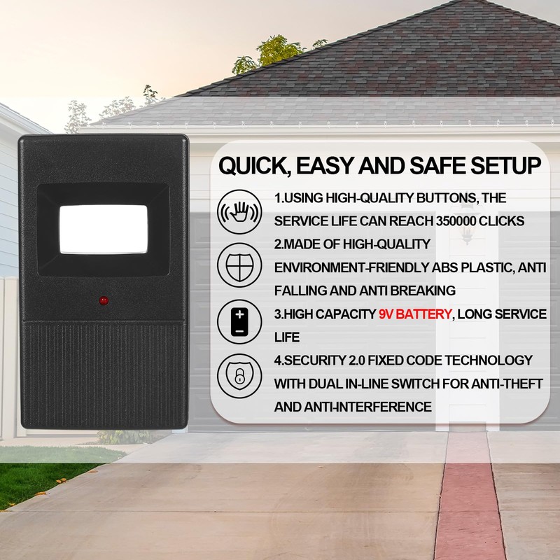 Kingdder 4 Pcs Garage Door Remote Compatible with Linear Delta