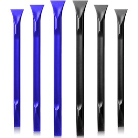 6 Pieces Non-Scratch Plastic Scraper Tool Carbon Fiber Plastic Scraper Multi-Purpose Cleaning Scraper Tool for Cleaning Small and Narrow Spaces, Glass, Label, Stickers, Paint, Food, Etc.(Blue, Black)