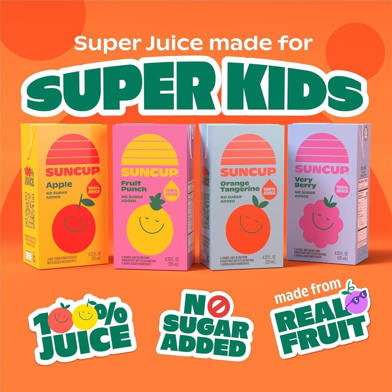 SunCup Juice - Apple Juice (40 Pack) 4.23 oz Juice