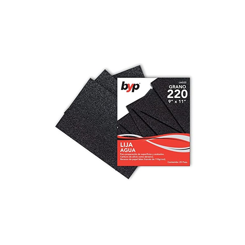 Pack 25 Lijas De Agua 9''X11'' Grano 220 BYP