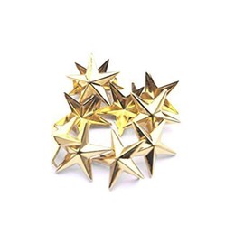 DIY Metal Star Studs Claw Nailhead Punk Rivets 50 Pcs (15MM, Gold)