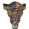 Western Patriotic Bull Cow Skull W/ American Flag Bald Eagle