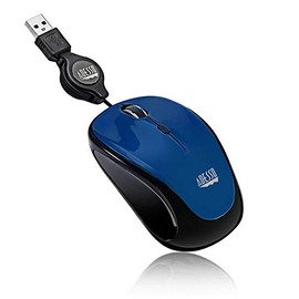 Adesso Ergonomic iMouse S8 - Retractable Optical USB Mouse (Blue)