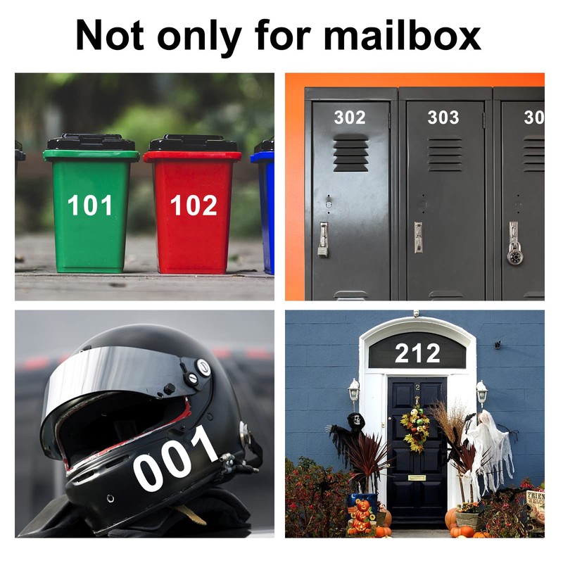 Mailbox Numbers for Outside, 50 Pcs Reflective Number Stickers with