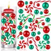 120 Pcs Christmas Vase Filler, Green Red Candy Cane Pearl