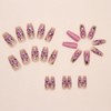 IMRAIN Press on Nails Long Coffin Fake Nails Pink Flower