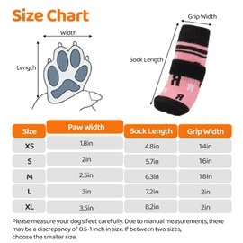 ASENKU Anti-Slip Dog Socks to Prevent Licking Paws, Dog Boots & Paw Protectors with Adjustable Strap for Hot/Cold Pavement, Dog Shoes for Hardwood Floors for Large Senior Dogs, Pink XL