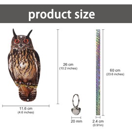 OffiCreative 3PCS Reflective Hanging Owls Decoration with Reflective Tape Effective Owl Devices to Scare Pigeon Away from Outdoor Garden Yard