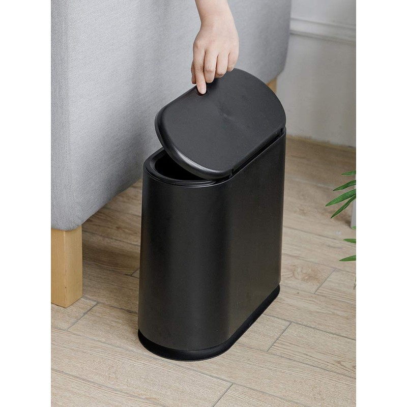 Sooyee 10 Liter Rectangular Plastic Trash Can Wastebasket with Press