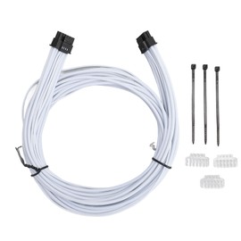 PCIE 5.0 GPU Power Supply Cable Fire Resistant 12+4Pin to 12+4Pin GPU Power Adapter Cable for RTX3090Ti GPU White