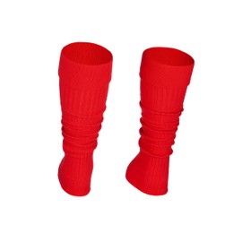 STEVEN Girl Cotton Calf Leg Warmers, Rollable Warm and Comfortable Calves Undersuits for Kids, Ribbed Fancy Stylish, Perfect for Young Dancers, Red