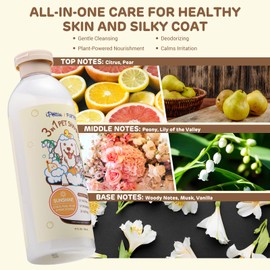 iPettie Furtasy Pet Shampoo, Sunshine Scent + Cozy Scent, 3-in-1 Shampoo with Aloe & Herbal Extracts, Soothing, Deodorizing, Softening, Paraben-Free, Alcohol-Free, No Synthetic Dyes, 500ml + 500ml