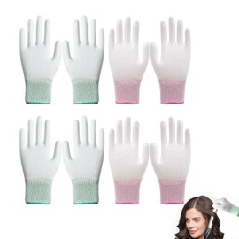 4 Pairs Heat Gloves for Hair Styling, Heat Resistant Gloves, Heat Protection Gloves for Hair Styling, Long Lasting & Comfortable Thermal Gloves for Hairdressers, Stylists, Beauticians (Pink, Green)