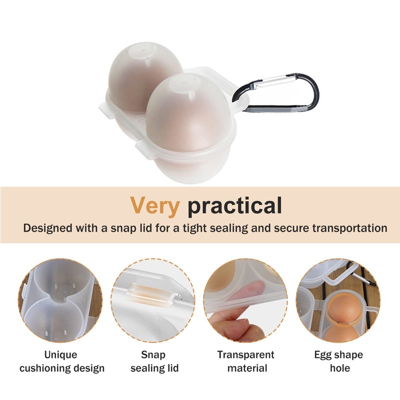 RoseFlower Protable Egg Carrier, Grid Egg Holder with Buckle -