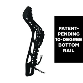 Epoch Lacrosse - Women's Lacrosse Head Purpose 10° Strung with Pro Pocket - Composite Injected Polymer Lacrosse Stick Head, Knot Lock Technology, 10° Bottom Rail - Black