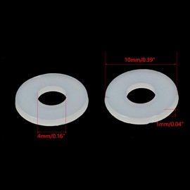 TOP-VIGOR 100Pcs White Nylon Flat Washers, M4 x 10mm x 1mm Insulating Round Seal Spacer Tap Sealing O Ring Gasket for Faucet Pipe Water Hose
