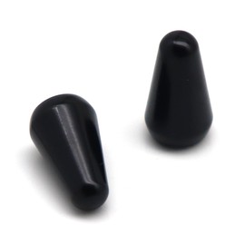 2pcs Guitar 5 Way Pickup Switch Tip Metal Switch Cap Switch Knob for Strat Tele (Black)