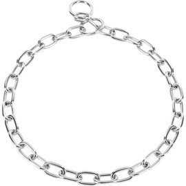 Herm Sprenger Chrome Plated Steel Fur Saver Dog Collar with Medium Link Professional Training Collar for Small Medium Large Dogs Correction Slip Chain Made in Germany (20 inches (50 cm))