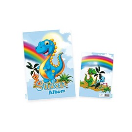 HERMA Dinosaur Sticker Book A5 Blank (16 Pages, Coated Special Paper) for Scrapbooking, Sticker Album for Kids 15422