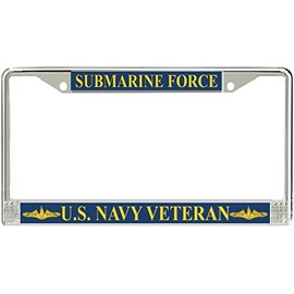 MilitaryBest U.S. Navy Submarine Force Veteran Gold Dolphins License Plate Frame
