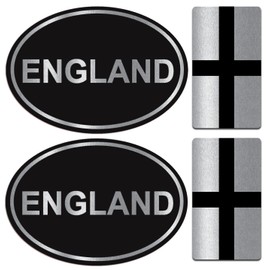 Biomar Labs Silver UK England Union Jack United Kingdom GB Flag Stickers for Bumper Window Car Motorcycle Laptop Helmet Van Bike 4pcs. D 2 Z*