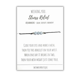 Stress Relief Crystal Bracelet, Crystal Gifts, Soothing Crystals, Aquamarine Bracelet, Letterbox Gift, Crystal Bracelets for Women, Make a Wish Bracelet