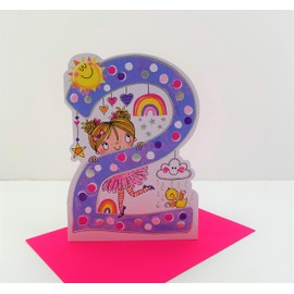 Rachel Ellen Girl Age 2 Today Birthday Card