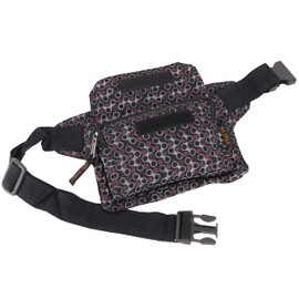 GURU SHOP Printed Fabric Sidebag & Belt Bag, Colourful Bum Bag, Waist Bag - Lemon, Men/Women, Cotton, 15 x 20 x 5 cm, Festival Bum Bag Hippie, black, Casual