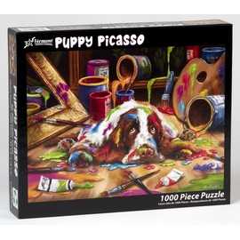 Vermont Christmas Company Puppy Picasso Jigsaw Puzzle 1000 Piece