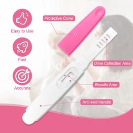Bodiiwuliu 5 Packs Individually-Sealed Wrapped Pregnancy Rapid Detection,Early Detection Pregnancy Test Sticks,Easy at Home Testing, Accurate Pregnant HCG Test, Easy to Use (Rose Red)