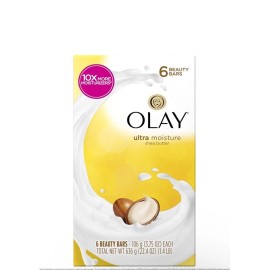 Olay Ultra Moisture With Shea Butter Beauty 6 Bars Of Soap 10x Moisturizers