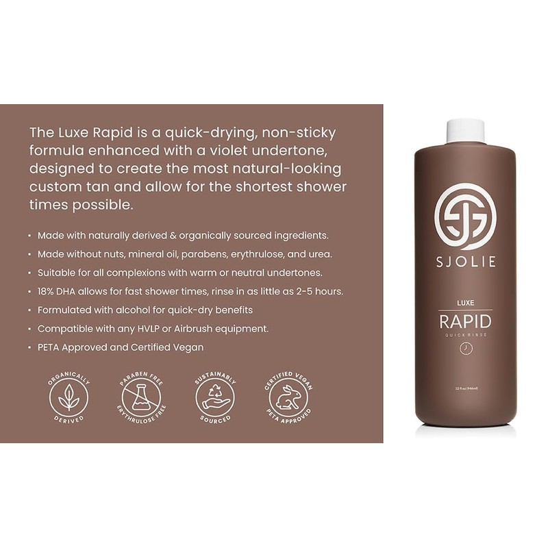 SJOLIE Rapid Spray Tan Solution - Luxe Ultra One Hour