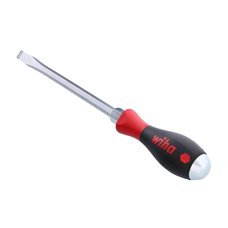 Wiha 53040 Slotted Screwdriver with SoftFinish Handle and Solid Metal