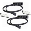 GERUI 2pcs 4-Pin Fan Distribution Cable, PWM Fan Hub, 5-Port
